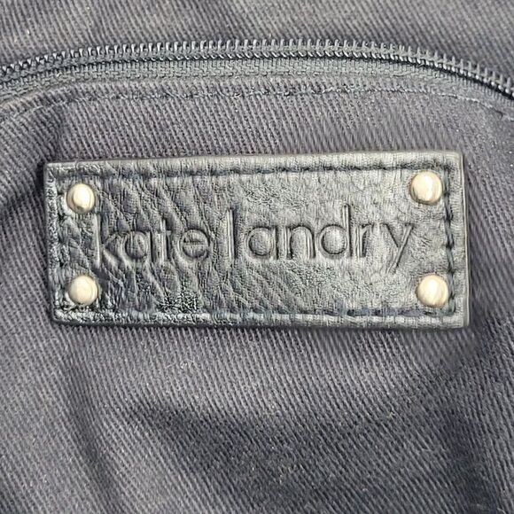 Kate Landry Metallic Gun Metal Leather Shoulder‎ Bag Chain Strap Baguette Baddie - Picture 3 of 12